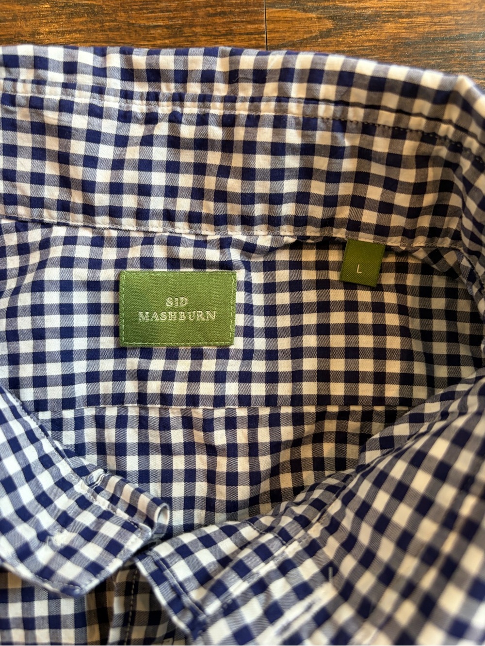 Sid Mashburn Navy & White Gingham Button-Down Shirt
